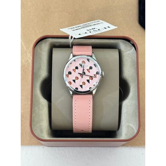 Coach Accessories - Coach W1546 14502983 Women's Checker Heart Blush Pink Leather Strap Watch